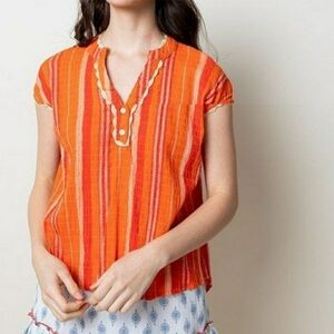 THML Orange Embroidered Top